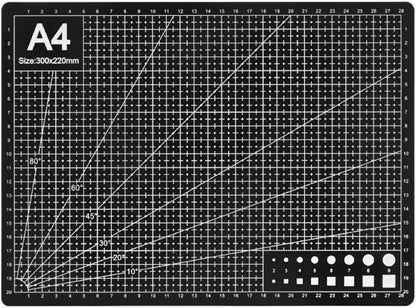 Professional A4 Self-Healing Cutting Mat, Non-Slip Craft Cutting Board with Grid, Durable PVC Material for Handmade Scrapbooking, Sewing, Model Making and Office Desktop Protection