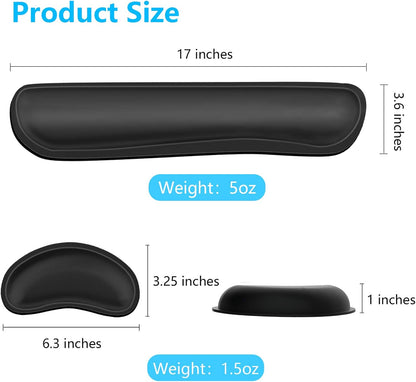 Dapesuom Mouse Wrist Rest, Ergonomic Memory Foam Mouse Wrist for Computer Desk Mats Support, PU Leather Hand Rest Pad Cushion for Gaming, Laptop, Men, Women, Pain Relief & Easy Typing, Black