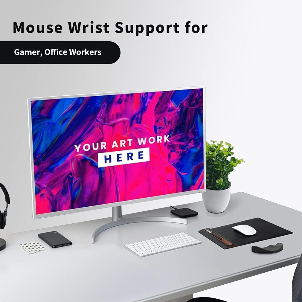 Ergonomic Mouse Wrist Rest Support, Gliding Smooth Palm Rest Pad Move with Your Mouse for Easy Working/Gaming