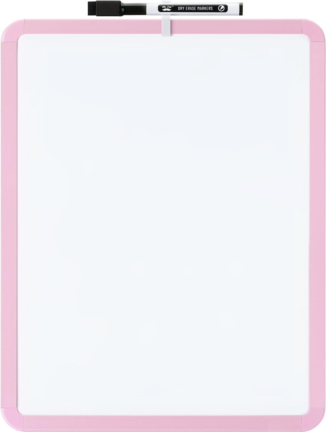 Mr. Pen- Dry Erase Board, 14” x 11” with a Black Dry Erase Marker, White Frame, Small Mini White Board for Students, Fridge, Wall, Locker, Includes Double Sided Tapes
