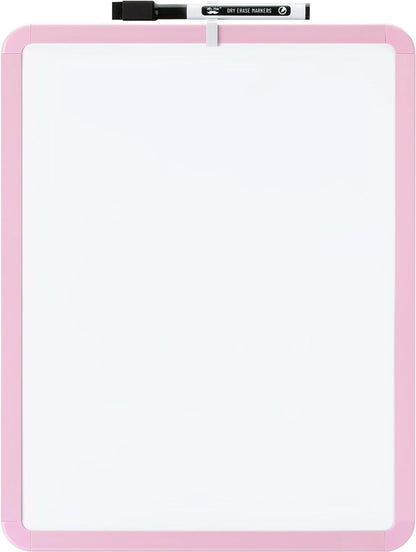 Mr. Pen- Dry Erase Board, 14” x 11” with a Black Dry Erase Marker, White Frame, Small Mini White Board for Students, Fridge, Wall, Locker, Includes Double Sided Tapes