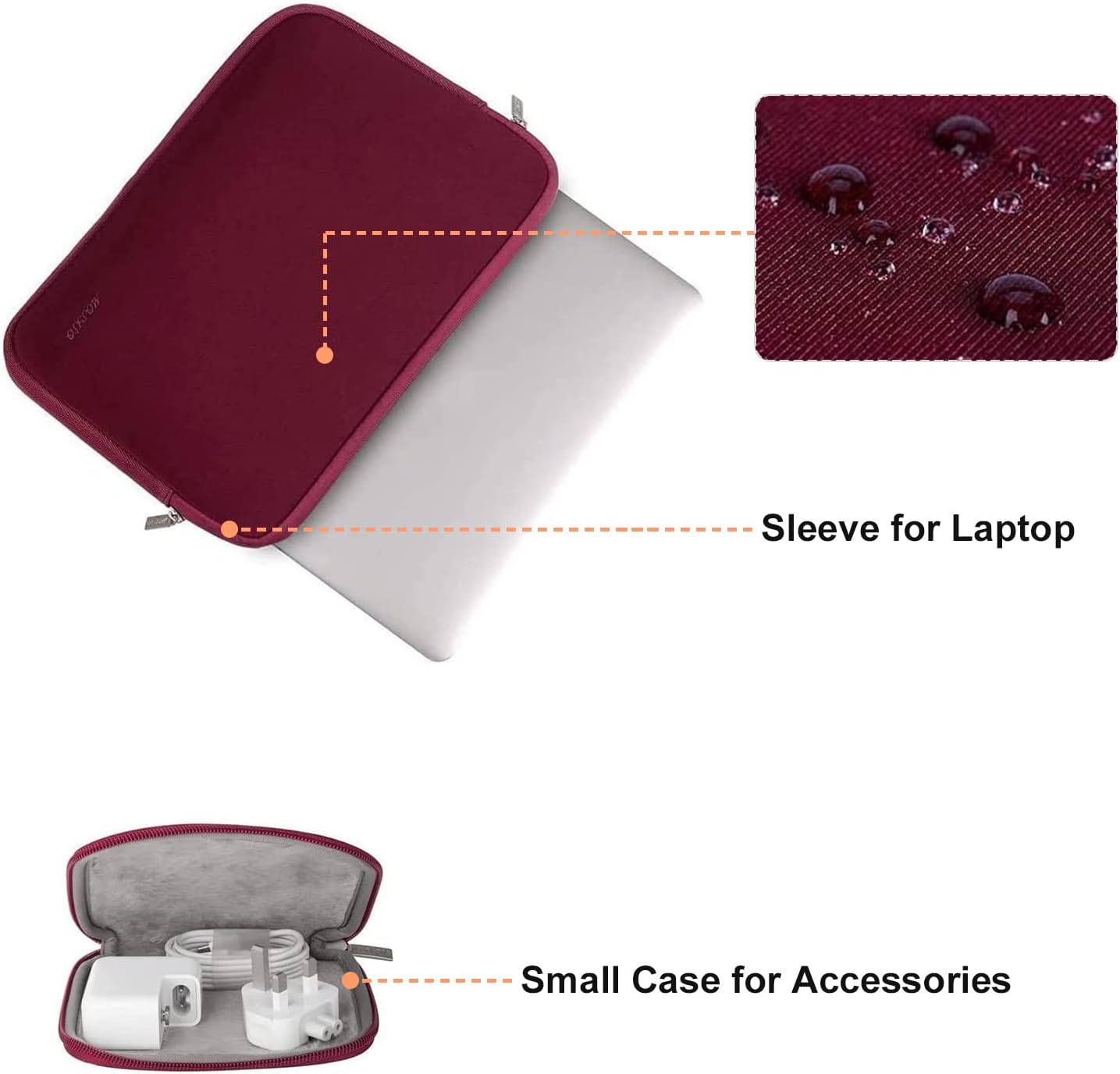 MOSISO Laptop Case 13.3 inch, 13-13.3 inch Laptop Sleeve Bag Compatible with MacBook Air/Pro 13/Pro 14 M5 M4 M3 M2 M1, HP Dell ASUS Lenovo, Neoprene Computer Sleeve Bag with Small Case, Baby Pink - Colors A