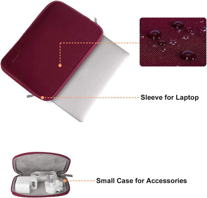 MOSISO Laptop Case 13.3 inch, 13-13.3 inch Laptop Sleeve Bag Compatible with MacBook Air/Pro 13/Pro 14 M5 M4 M3 M2 M1, HP Dell ASUS Lenovo, Neoprene Computer Sleeve Bag with Small Case, Baby Pink - Colors A