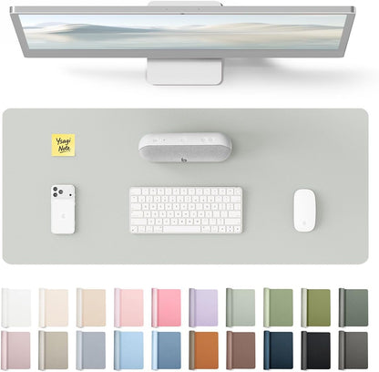 YSAGi Leather Office Desk Pad Protector, Large Mouse Pad, Non-Slip, PU Leather, Laptop Desk Blotter, Waterproof Writing Pad for Office and Home, Black, 23.6" x 13.8" - Colors A