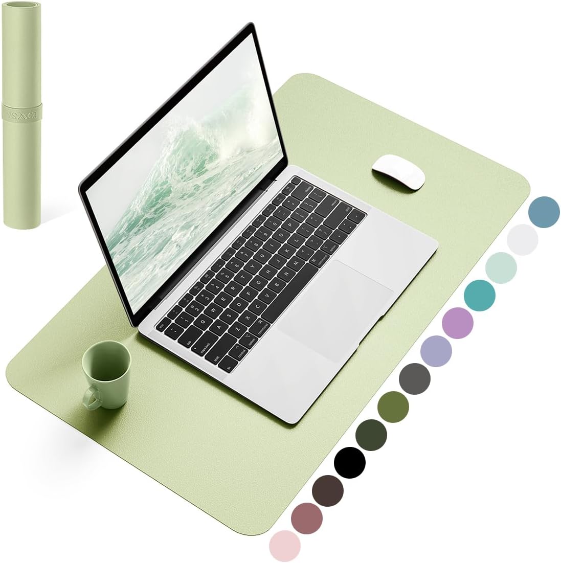 YSAGi Non-Slip Leather Desk Pad, Waterproof Laptop Computer Desk Keyboard Mat, Table Protector Blotter Mat, Large Mouse Pad for Office/Work/Home/Decor(Black, 31.5" x 15.7")