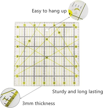Headley Tools Rotary Cutter Set - 45mm Fabric Cutter, 5 Extra Rotary Blades, A3 Cutting Mat, Quilting Ruler and Sewing Clips, Craft Knife Set, Ideal for Crafting, Sewing, Patchworking, Purple