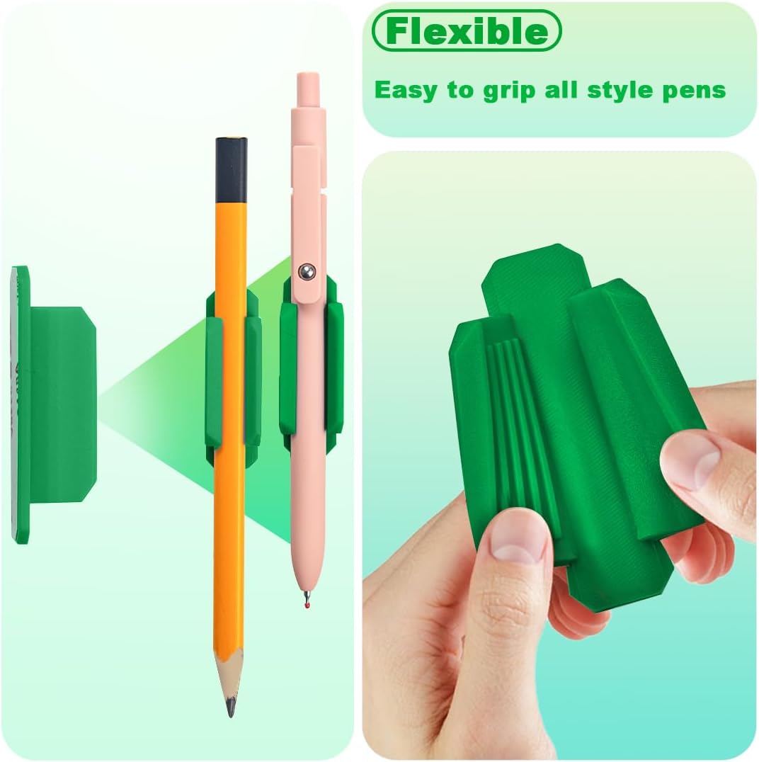 10 Pcs Silicone Pen Holder for Wall,Adhesive Pencil Holder for Clipboard Student Desk Classroom (5-colors)