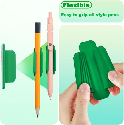 10 Pcs Silicone Pen Holder for Wall,Adhesive Pencil Holder for Clipboard Student Desk Classroom (5-colors)
