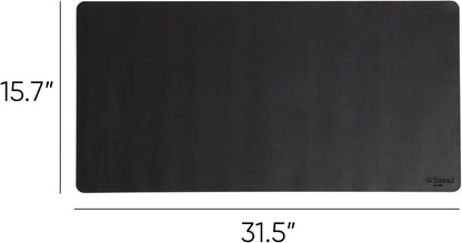 Smead Desk Pad, Vegan Leather Desk Mat with Non-Slip Faux Suede Backing, Perfect Desk Organizer for Office Decor, 31.5” x 15.7” Medium, Sandstone (64831)