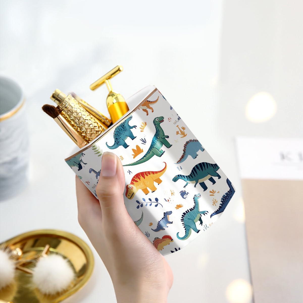 Pen Holder, Pencil Holder for Desk, Marble Desk Organizer Cute, Durable Ceramic Pencil Cup, Decorative Makeup Brush Holder Cup, Stationery Holder for Office, Home, Gray Marble