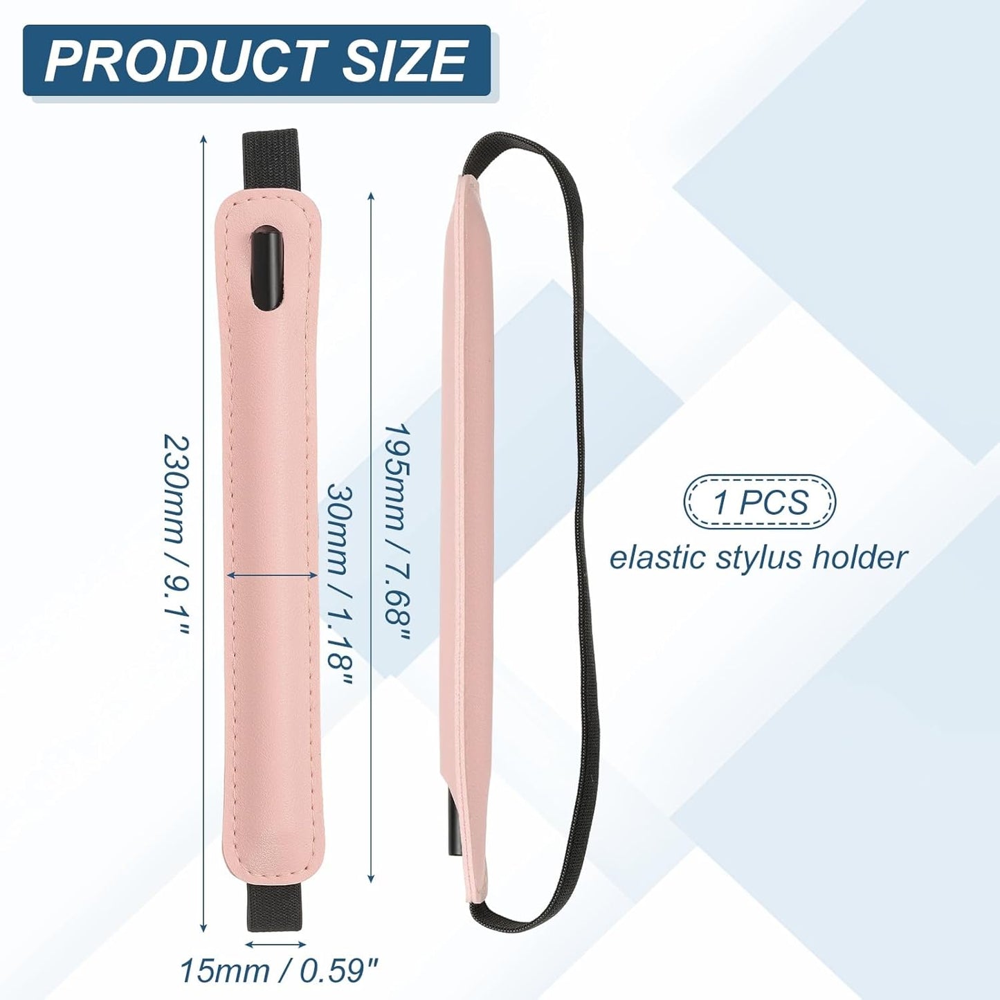 PATIKIL Stylus Holder for Tablet, Universal Pen Sleeve Retractable Stylus Pen Holder Elastic Pencil Pocket Case Protective Pouch for Tablet Case Notebook, Pink