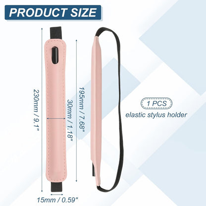 PATIKIL Stylus Holder for Tablet, Universal Pen Sleeve Retractable Stylus Pen Holder Elastic Pencil Pocket Case Protective Pouch for Tablet Case Notebook, Pink