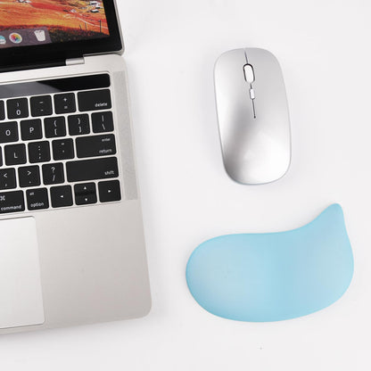Ergonomic Mouse Wrist Rest Pad, Small Gel Mouse Keyboard Support Cushion Non-Slip Base, for Easy Typing and Wrist Pain Relief Office Computer, Laptop, PC Gaming (Blue)