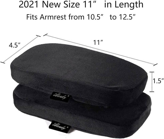 Aloudy Arm Rest Pillow, 2021 New Size 11” Office Chair Armrest Cover Pads, Comfy Desk Chair Cushions for Elbows and Forearms(Large, Set of 2)