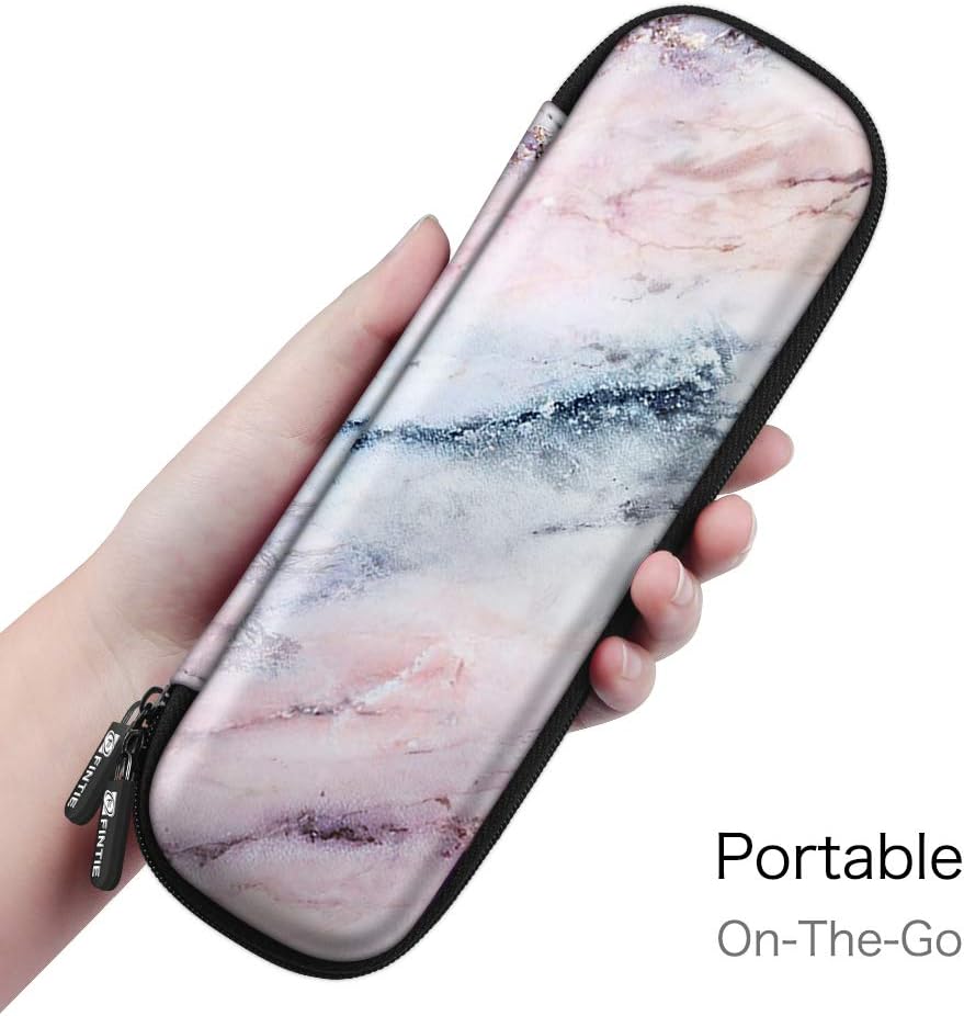 Fintie Holder Case for Apple Pencil Pro, Apple Pencil (USB-C / 1st / 2nd Generation), PU Leather Carrying Bag Sleeve Compatible with Pen, USB Cable, Samsung Stylus, Lilac Marble