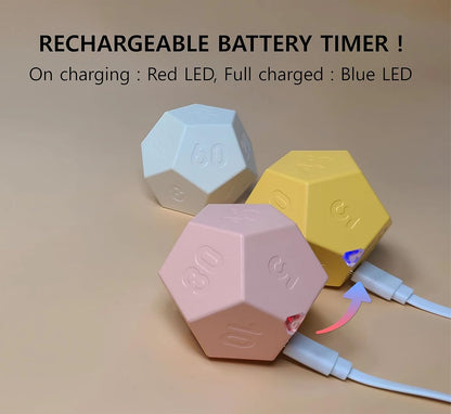Cube Pomodoro Timer - Flip to Start Countdown, Rechargeable Mini Productivity Timer for Study, Office, 11 Preset Times, Silent/Vibration, Time Management Tool for Kids & ADHD (White)