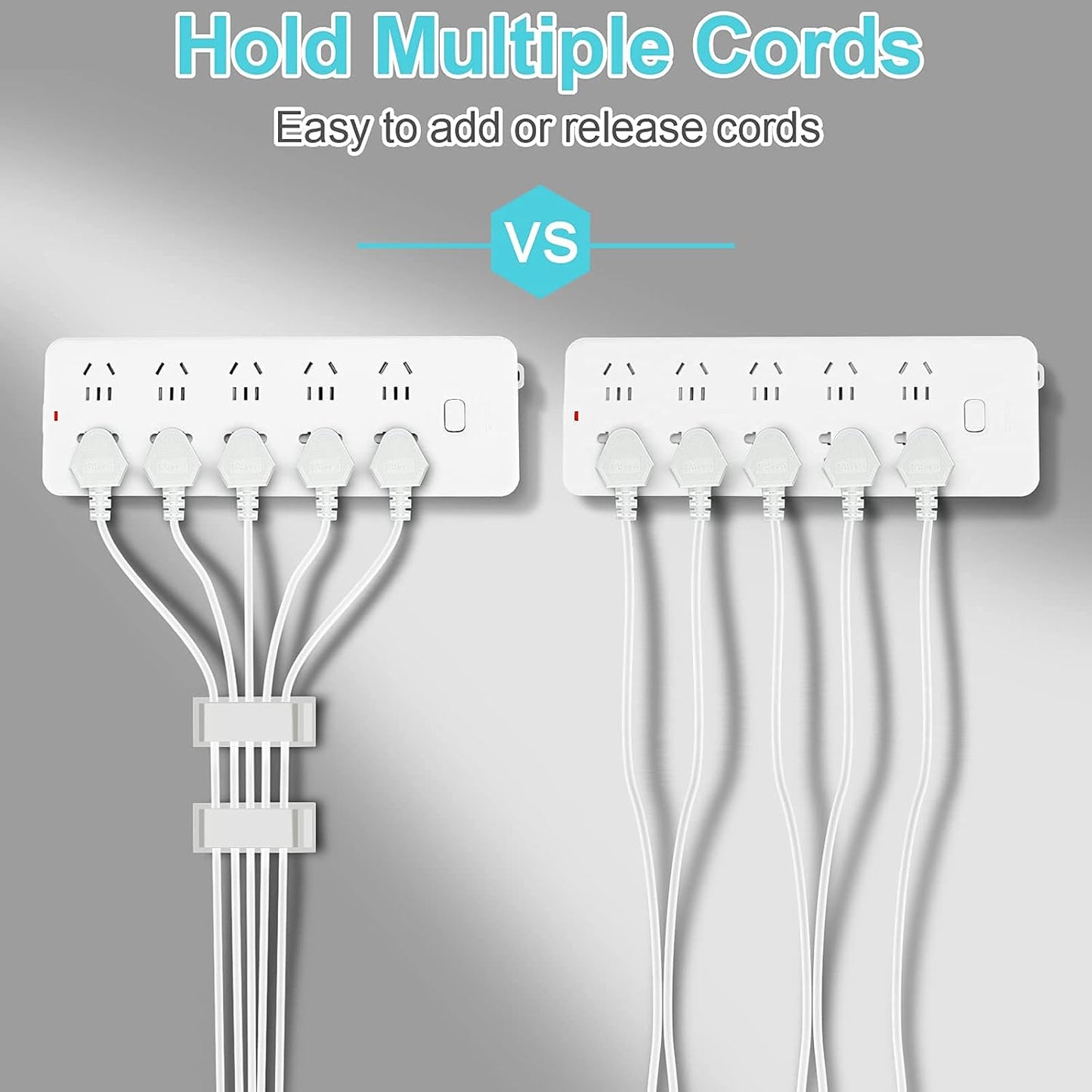 100 PCS Adhesive Cable Clips Black (Small & Large), Upgraded Wire Holder for Wall Cord Organizer Cable Management Under Desk, Outdoor Light Clips Hooks for LED, Car Dash Cam, HDMI, Extension Cord