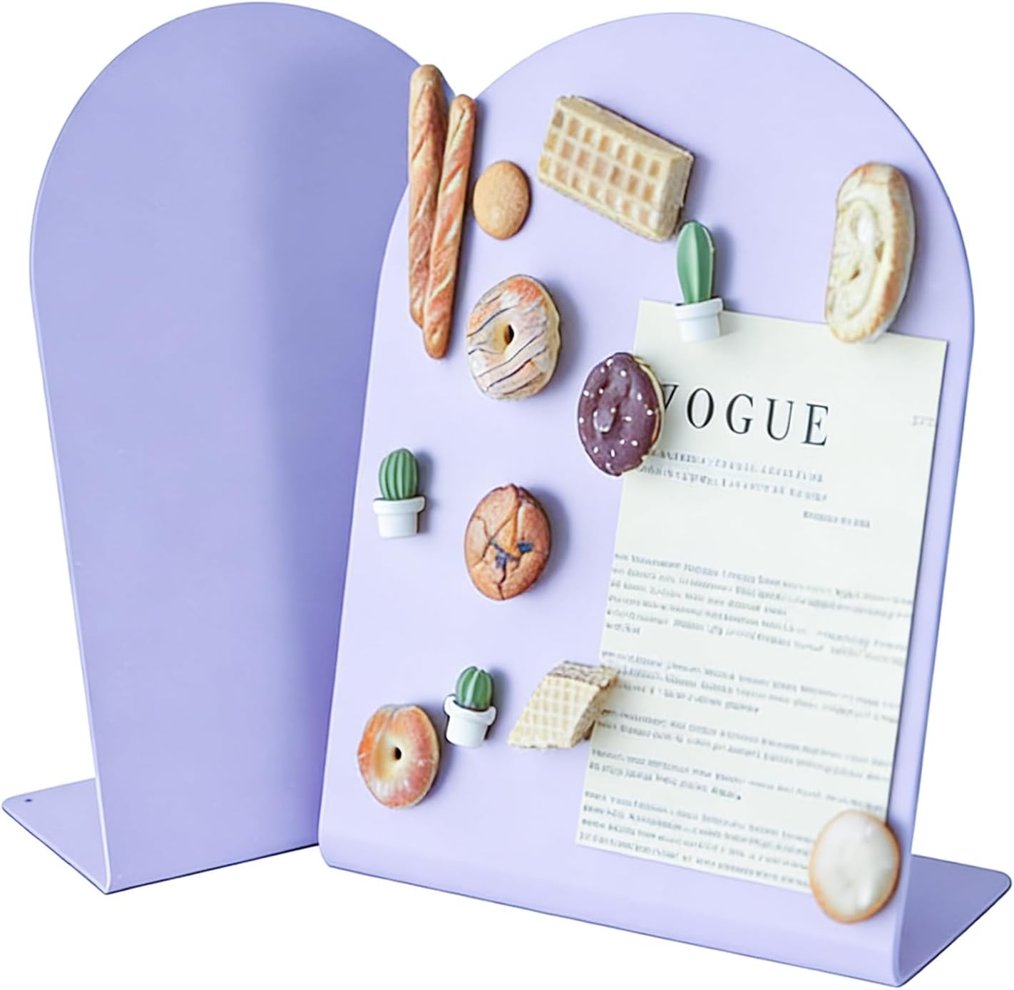 2 Pack Desk Magnetic Bulletin Board Metal Tabletop Memo Souvenir/Photos Display Board Magnet Display Stand for Home School Kitchen Office (2, White, ARC)