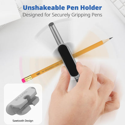 OUTXE 6-Pack Magnetic & Adhesive Pen Holder with Dual Slots - Easy Organize & Access Pencil, Pen, Marker- Perfect for Desk, Wall, Refrigerator, Whiteboard, Clipboard