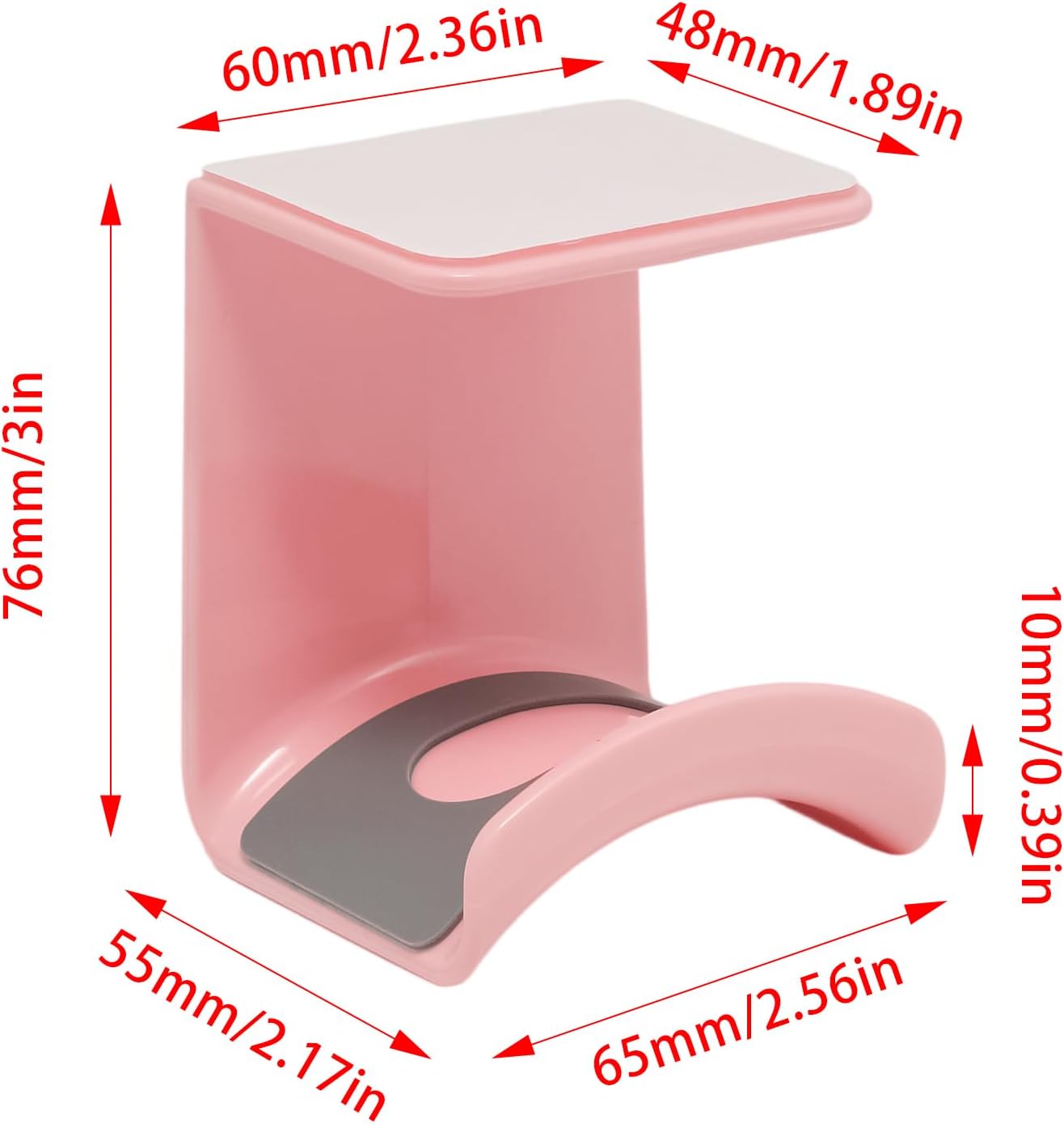 1Pcs Pink ABS Plastic Headphone Stand Hanger, Hanging Headset Holder Hook Under Desk, Adhesive Earphones Hangers for Desk Headphone Hanger, Most Headphones and Controller