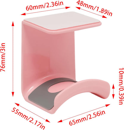 1Pcs Pink ABS Plastic Headphone Stand Hanger, Hanging Headset Holder Hook Under Desk, Adhesive Earphones Hangers for Desk Headphone Hanger, Most Headphones and Controller