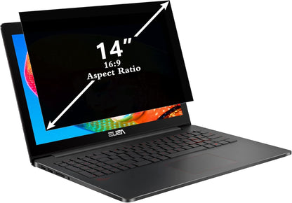 PYS Laptop Privacy Screen 14 Inch 16:10 for Lenovo HP Dell - Removable Laptop Computer Screen Privacy Shield - Anti Glare & Blue Light Laptop Screen Filters for Eye Protection