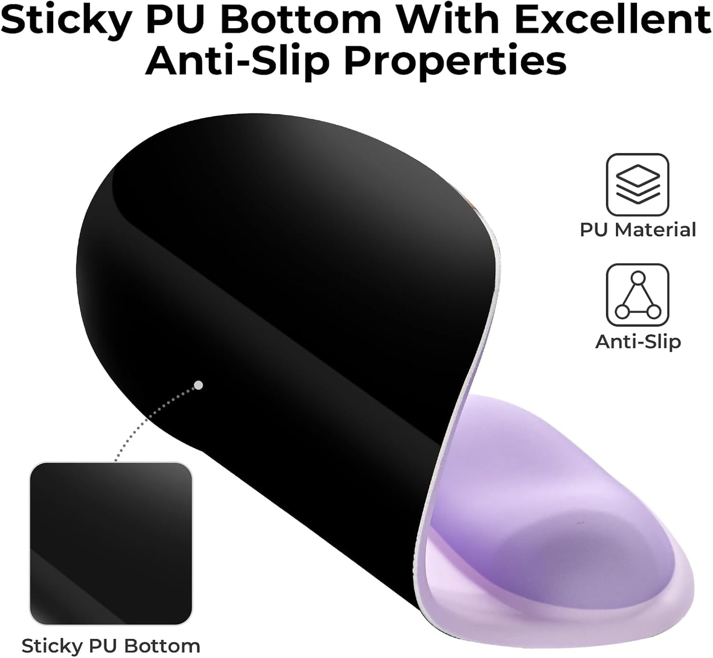 EooCoo Ergonomic Mouse Pad with Gel Wrist Rest Support, Middle Concave Design for Natural Wrist Alignment, Non-Slip Base Mousepad for Laptop, Computer, Office Desk Accessories, Carpal Tunnel Syndrome