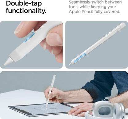 Spigen DA201 Apple Pencil Protective Case for Apple Pencil Pro and Apple Pencil 2nd Generation, Cover Sleeve with Clip and Grip, Compatible with Magnetic Charging and Double Tap - Black