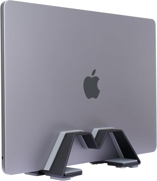 Adjustable Dual Vertical Laptop Stand - Supports 2 Devices Holder, Fit for All Laptops(10-30mm Thickness) - Fashion Design, Adjustable Width, Anti-Slip & Scratch-Resistant, Patented Design