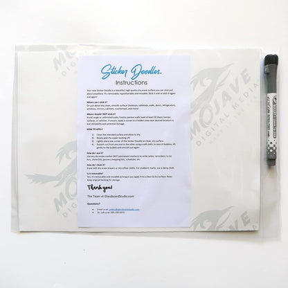 Dry Erase Whiteboard Task & Habit Tracker | Removable and Restickable Adhesive Decal | Fine-Tip Magnetic Marker Included | 9” x 12”