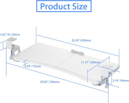 suptek Keyboard Tray Under Desk Pull Out with C Clamp Mount, Computer Keyboard & Mouse Tray, 25.6 (30 Including Clamps) x 11.8 inch Slide-Out Platform Computer Drawer for Typing, Black, DSF1