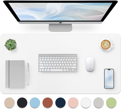 Bloss Leather Desk Pad and Keyboard Wrist Rest, Large Mouse Pad + Keyboard Pad+Mouse Wrist Support, Non-Slip Desk Mat Protector for Office, Home(31.5×15.7 Inches,Beige) - Colors B