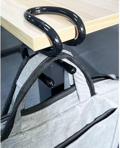 AUXPhome Portable Bag Hook Hanger Clamp-On Backpack, Under Counter, One Step Installation - 10 lb. Capacity, Reduce Desk Clutter