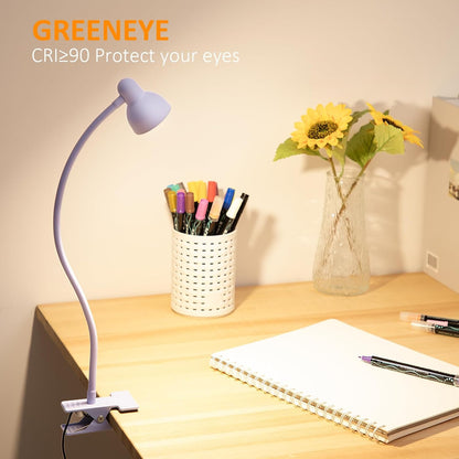 LiFMIRA Clip-on Reading Light - 3 Color Modes, 10 Dimmable Brightness, Eye Care Clamp Desk Lamp with Flexible Gooseneck for Reading in Bed, Desk, Headboard, Computer