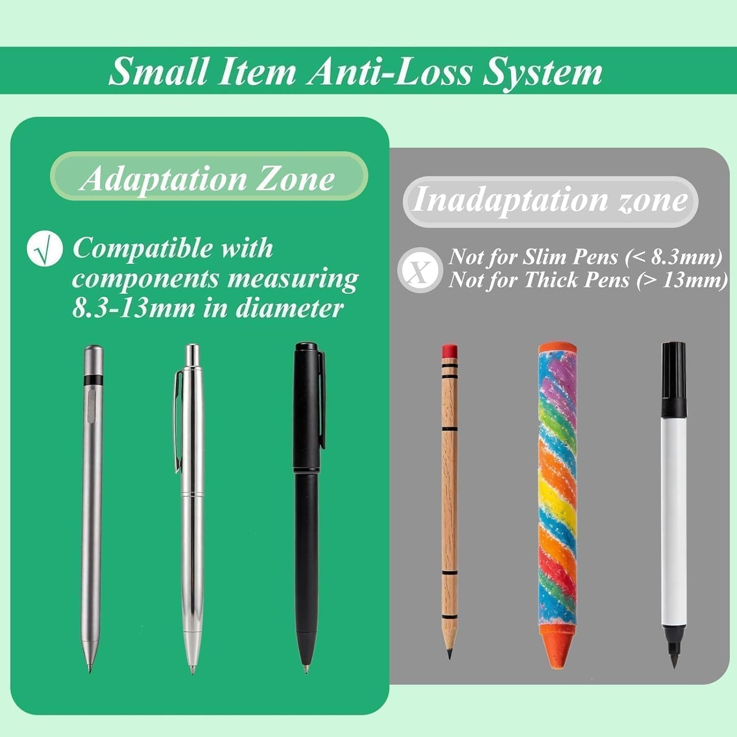 4PCS Retractable Pen Leash Holder with Chain,Plastic Pencil Lanyard with Silicone Rings,Anti-Lose Elastic Stylus Teacher Pen Lanyard Elastic Tether for Tablets Writing Boards Loss Prevention Strap
