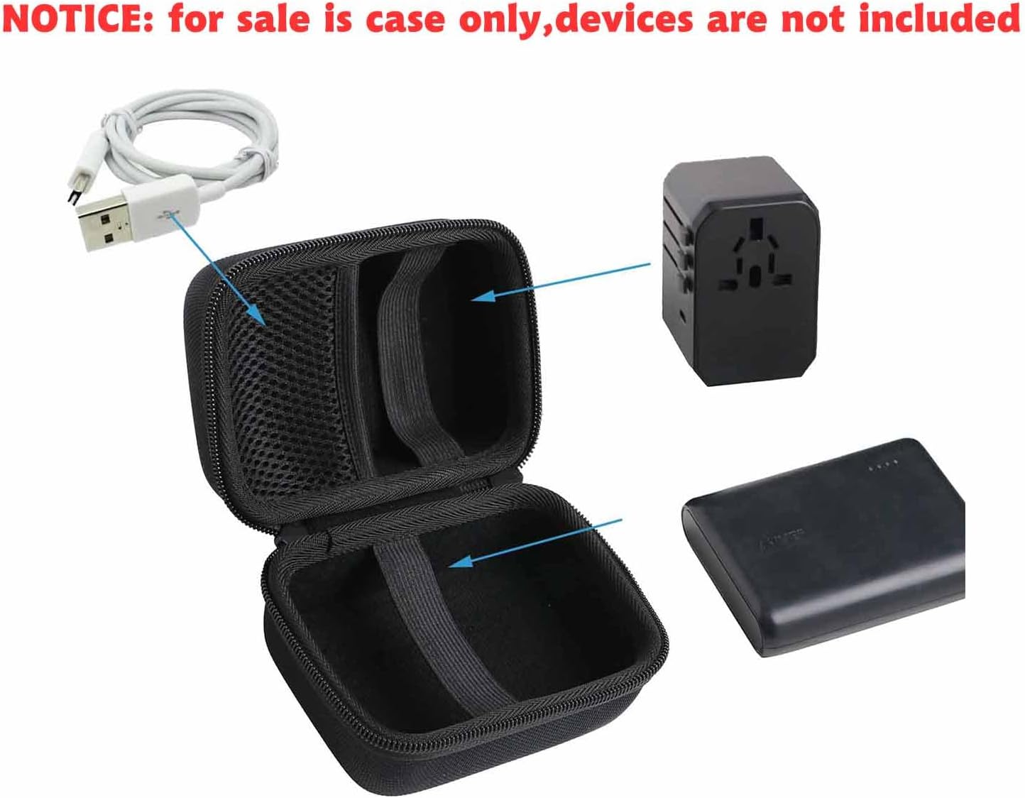 Hard Protective Travel Case Replacement, Compatible with Ceptics/TESSAN/EPICKA/NEWVANGA/VYLEE/International Power Adapter (Small)