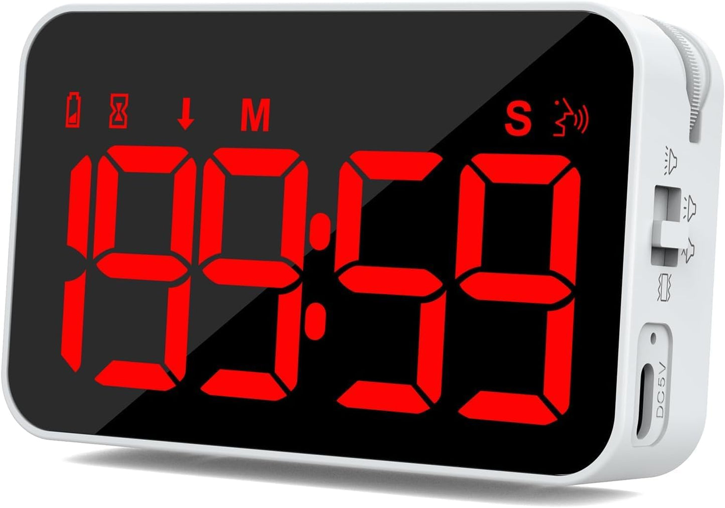 PERSUPER Kitchen Digital Timer, Count Down Up, Rechargeable, Vibration Mode Adjustable Volume and Brightness LED Display, Time Management Cook, Desk, Kids Adults Study Teaching, Kitchen Gadgets RGB