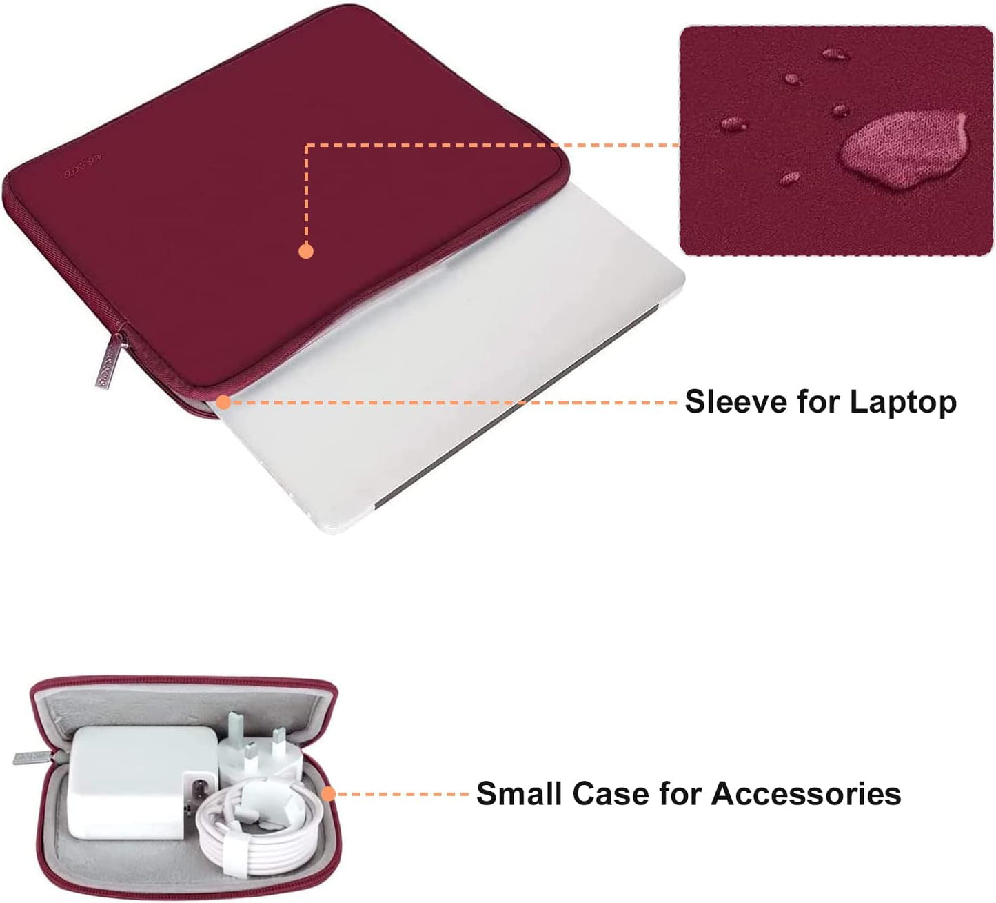 MOSISO Laptop Case 13.3 inch, 13-13.3 inch Laptop Sleeve Bag Compatible with MacBook Air/Pro 13/Pro 14 M5 M4 M3 M2 M1, HP Dell ASUS Lenovo, Neoprene Computer Sleeve Bag with Small Case, Baby Pink - Colors B