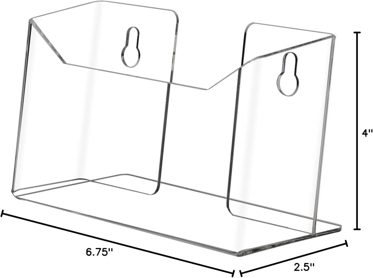 Marketing Holders 6 Pack Suction Cup Brochure Holder Holds 6 Inch Wide Literature Window or Glass Wall Mount Display Indoor Graphic Images Amenity Flyers or Reference Sheet Racks