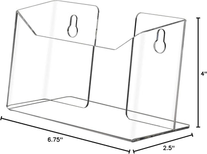 Marketing Holders 6 Pack Suction Cup Brochure Holder Holds 6 Inch Wide Literature Window or Glass Wall Mount Display Indoor Graphic Images Amenity Flyers or Reference Sheet Racks