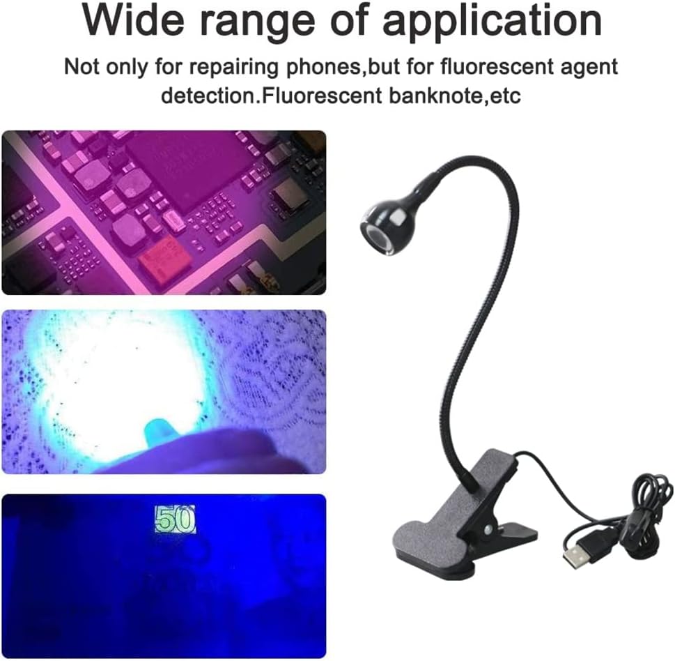 LED Desk Lamp Clip On Light,360°Flexible Gooseneck and Clamp Reading Light,Portable USB Powered Task Light with Clamp,Night Light Clip on for Desk, Bed Headboard and Computers Silver