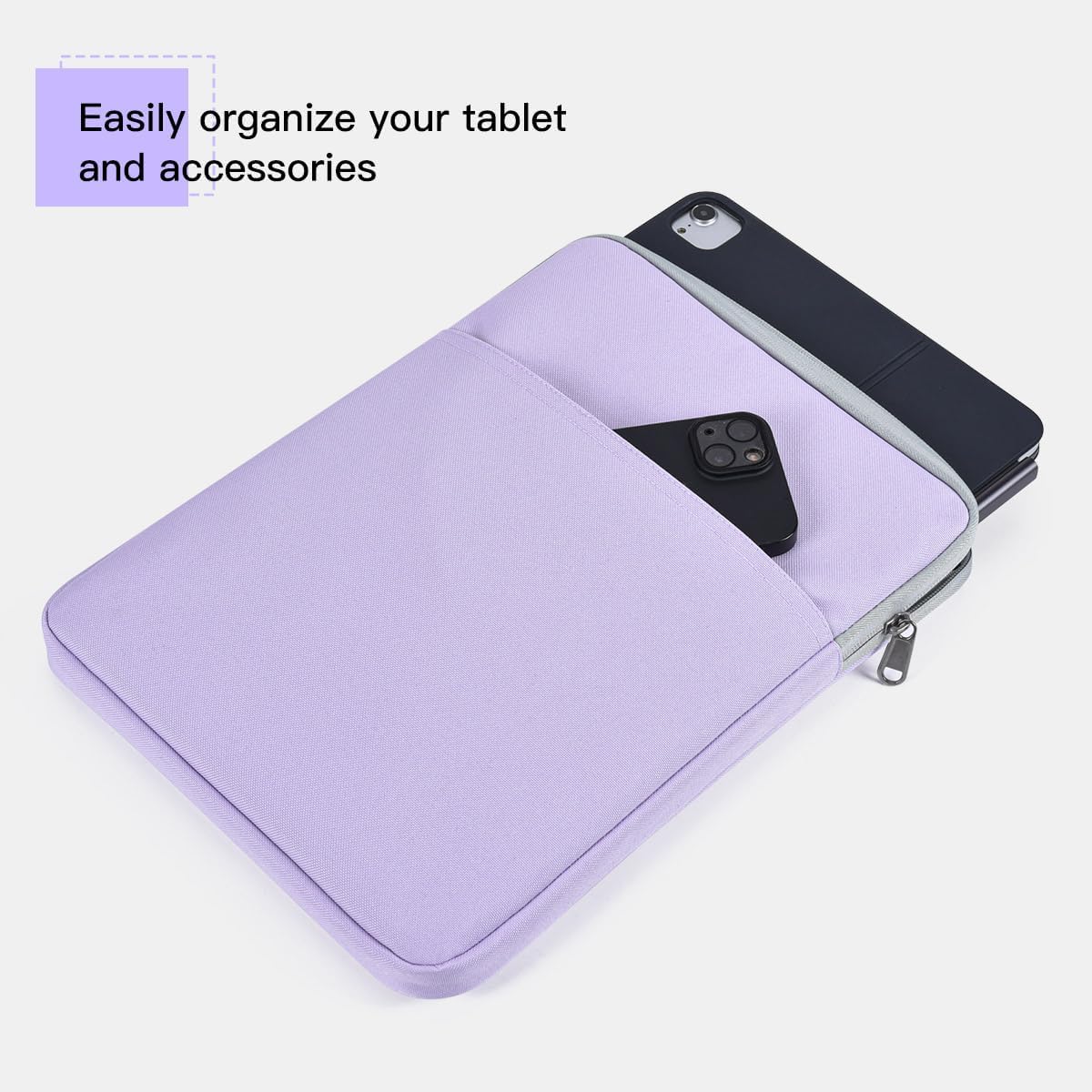 Tablet Sleeve for 2026 iPad A16, 11 inch iPad Air M4 M3 M2, Pro M5, Amazon Fire Max 11 Tablet/Kindle Fire HD 10/10 Plus, Galaxy Tab A9+ Plus Bag, Black