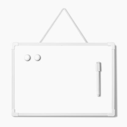 Double Sided Mini Dry Erase Board, 11" x 7" Hanging Whiteboard for Wall, Magnetic Small White Board with Marker (Built-in Eraser) for to-Do Lists, Home School Office