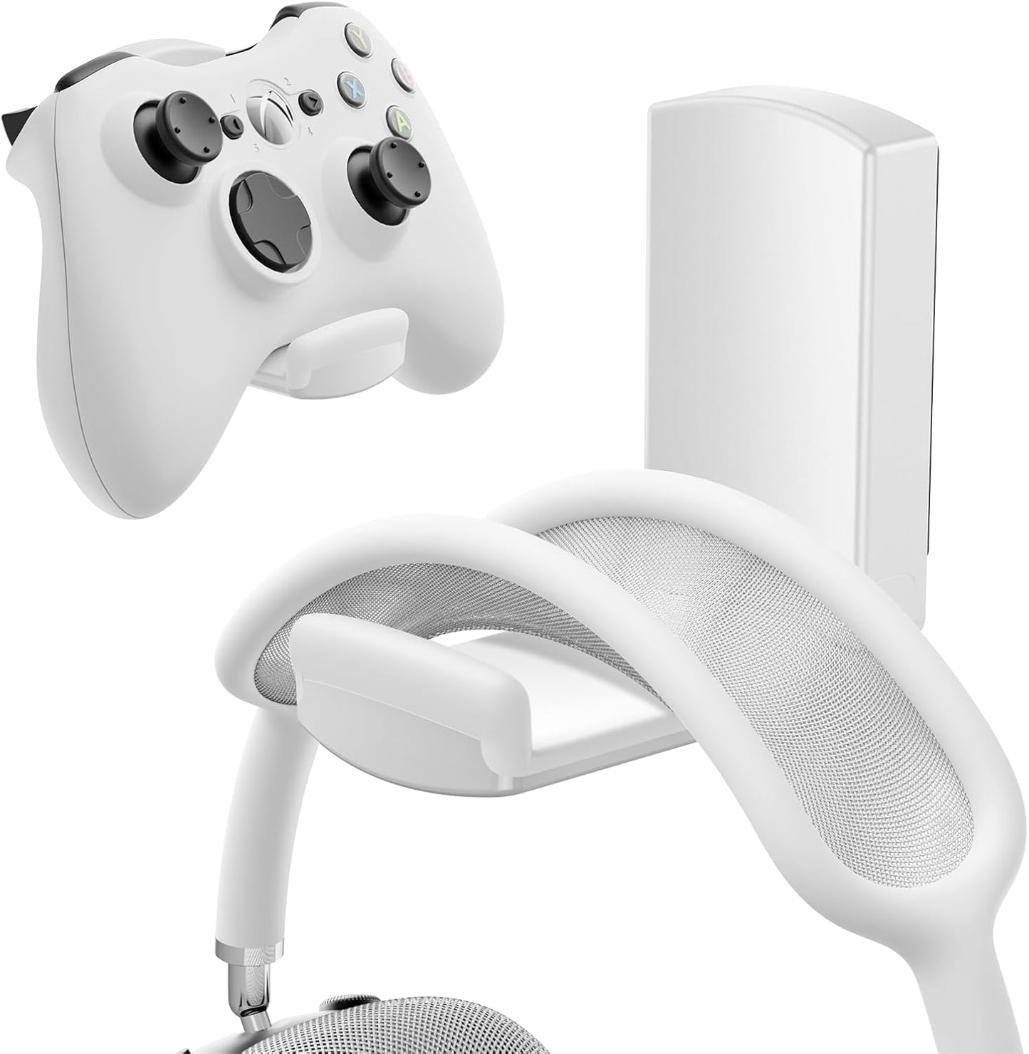 Sticky Headphone Stand Controller Holder - EURPMASK Upgraded Adhesive Gaming Headset Hook, Headphone Holder for Desk with Soft Rubber Pads, Universal PC Gaming Accessory Controller Headset Stand,Black
