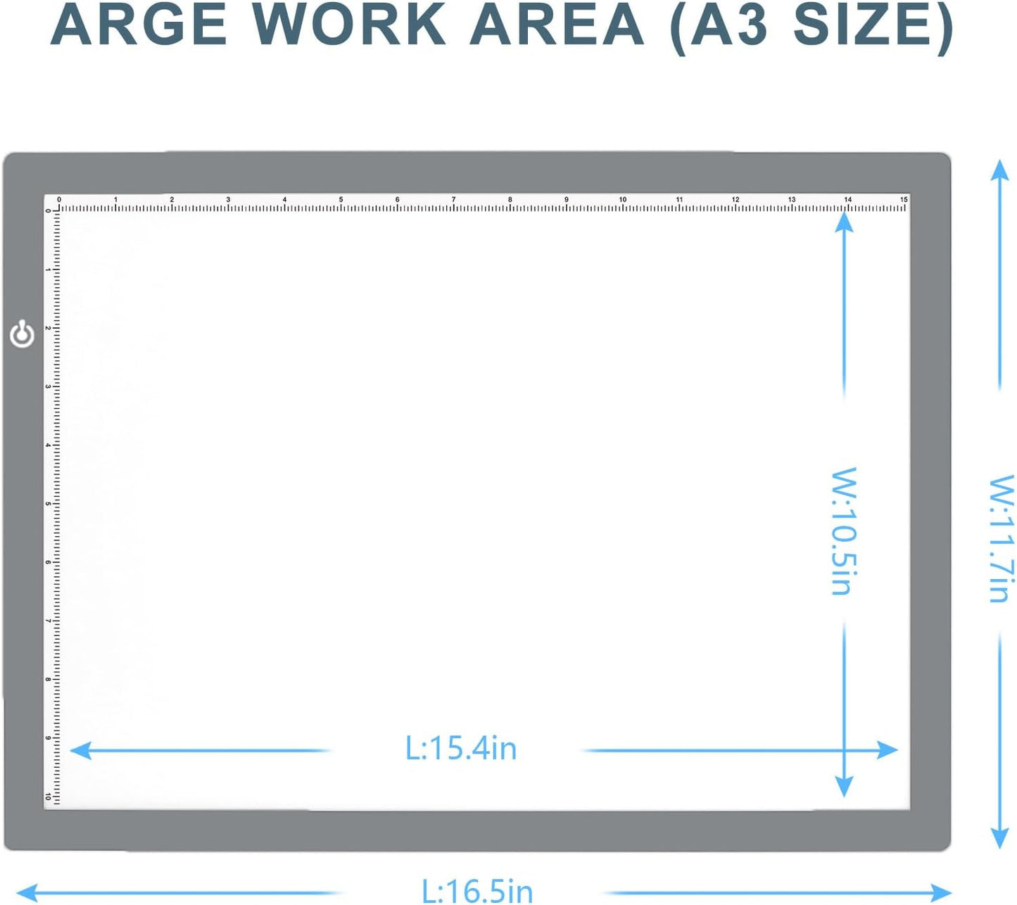 LitEnergy A3 Copy Light Board Tracing Box, Ultra-Thin Adjustable Drawing Tablet USB Power Artcraft LED Tracer Pad for Diamond Art Painting Accessories, Streaming, Sketching, Animation, Stenciling
