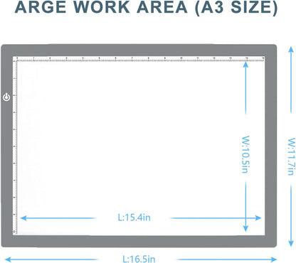 LitEnergy A3 Copy Light Board Tracing Box, Ultra-Thin Adjustable Drawing Tablet USB Power Artcraft LED Tracer Pad for Diamond Art Painting Accessories, Streaming, Sketching, Animation, Stenciling