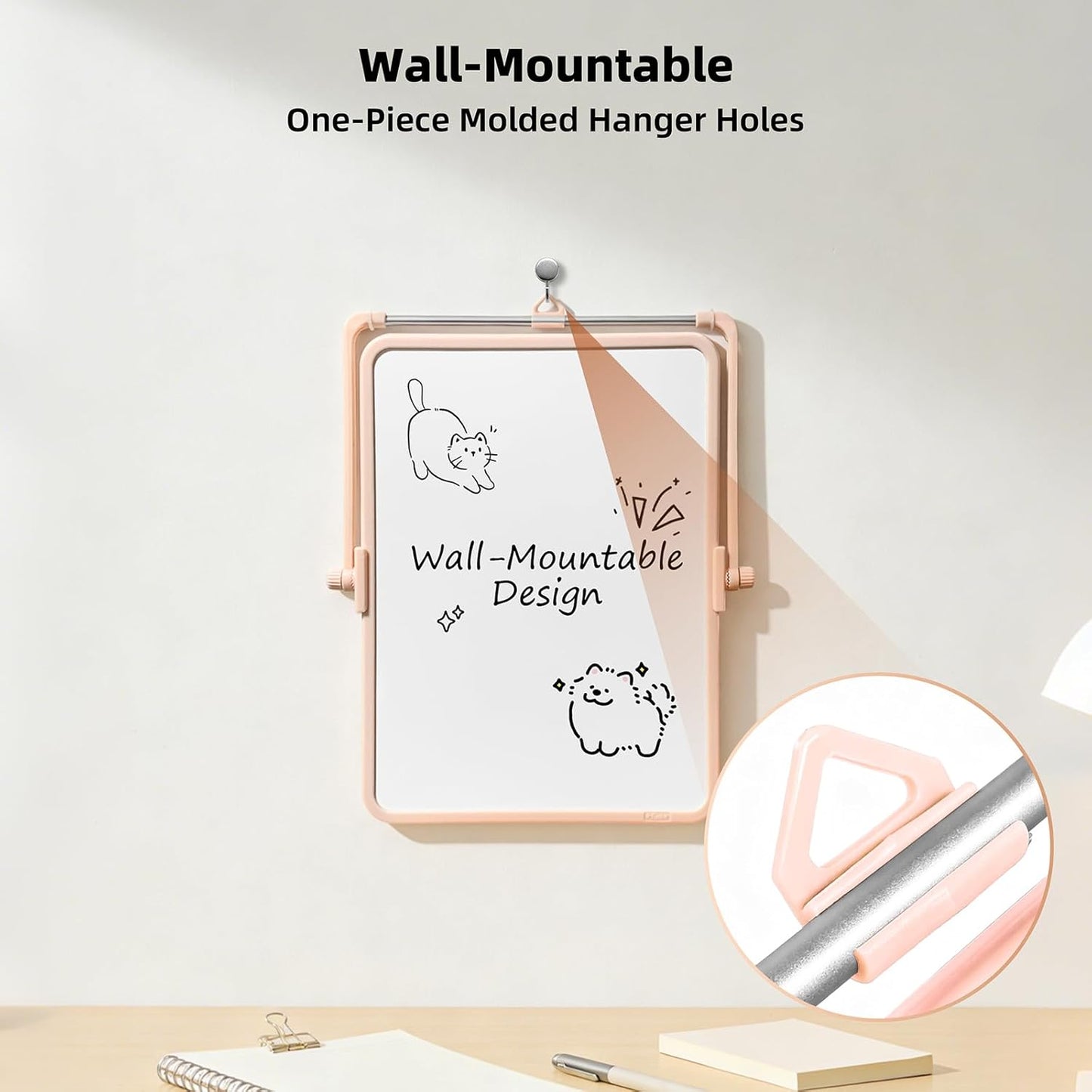 Colorful Dry Erase White Board 8.3x11in, Magnetic Desktop Board with Stand, 2 Markers (Eraser Head), 4 Magnets - Double-Sided Easel for Daily Planning, Memo, Office/Home/School (Blue)