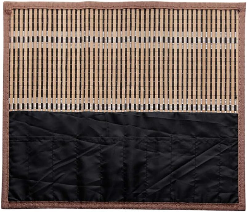 NUOBESTY Roll-up Bamboo Brush Holder Portable Calligraphy Pen Storage Organizer Writing Brush Holder for Painters Artist Students