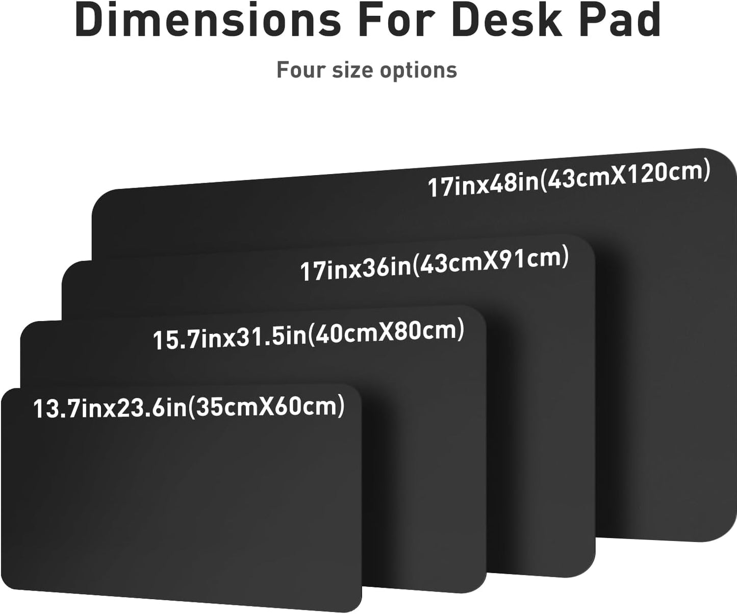 Aothia Non-Slip Waterproof PU Leather Desk Pad Protector for Mouse, Writing Desk, Office, Home, Laptop Blotter, 23.6" x 13.7", Black - Colors A