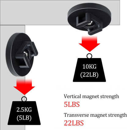 Yookeer 15 Pcs Magnetic Zip Tie Mount Base Black Magnetic Cable Clips Wire Holder Multipurpose Cable Ties Management Base Electrical Supplies for Wire (22 mm)